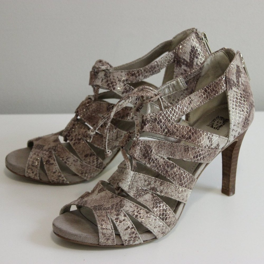 Akornella Snakeskin Strappy Gladiator High Heels
